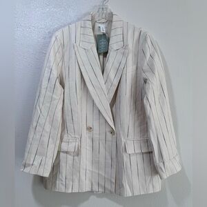 H&M Striped Blazer - Cream and Black NWT